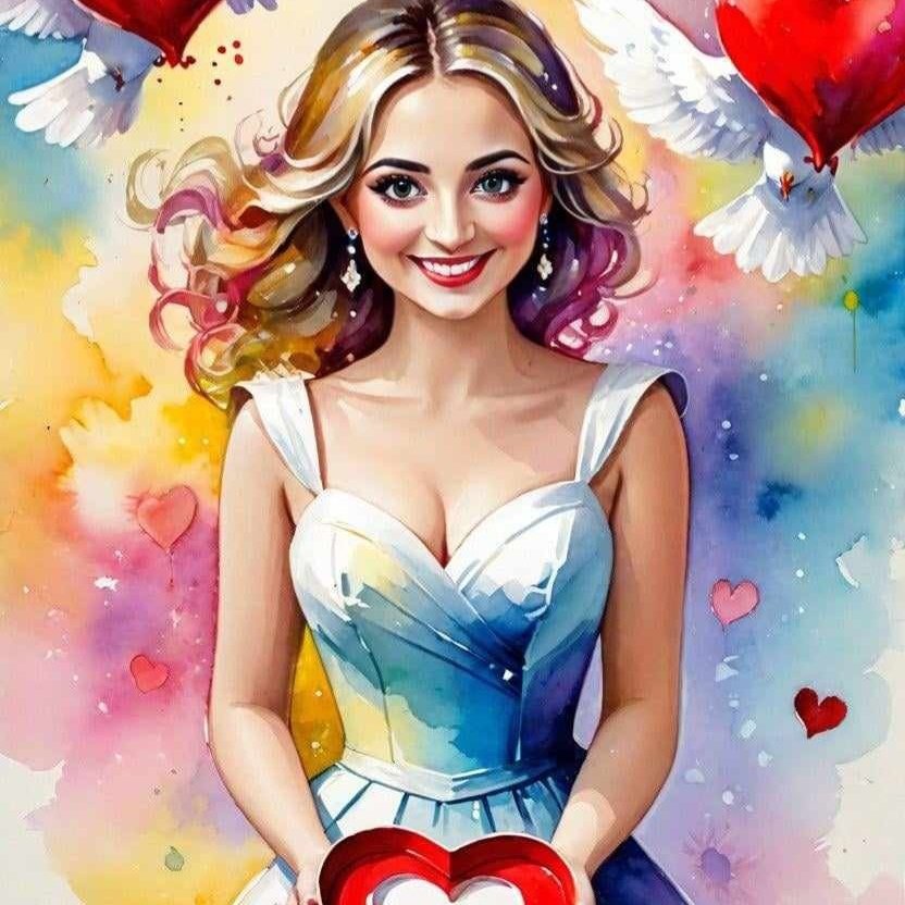 Farbenfrohe Illustration mit Herzmotiv